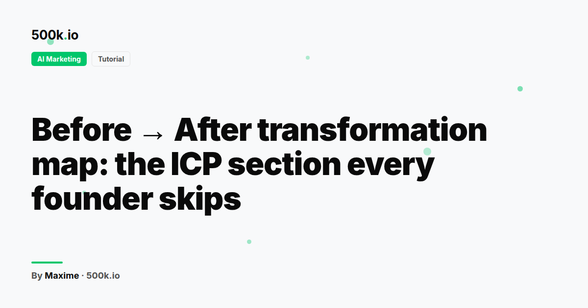 AI Marketing — illustration for "Before → After transformation map: the ICP section every founder skips"
